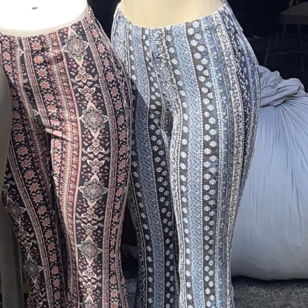 High Waist Wide Leg Long Bell Bottom Yoga Pants. 2 colors available red & blue.
